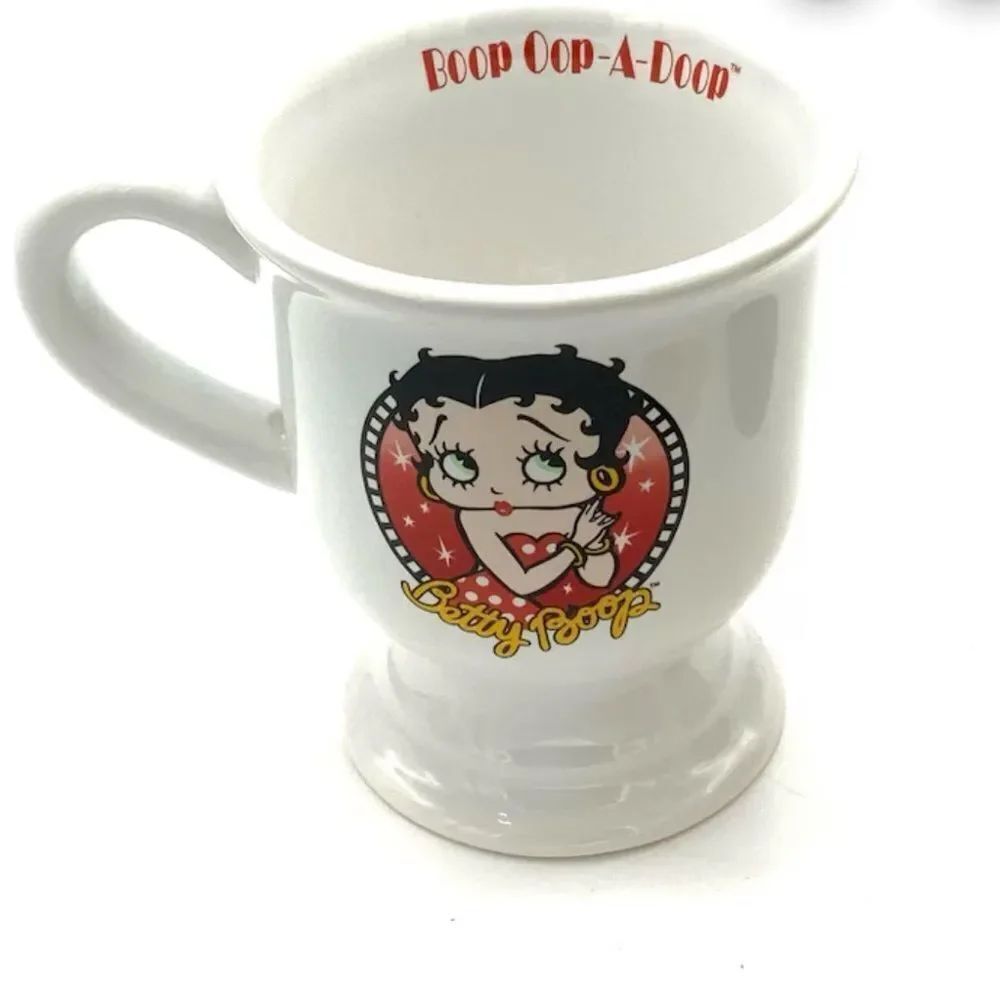 Vintage Betty Boop 2006 White Red Boop Oop-A-Doop Character Pedestal Mug